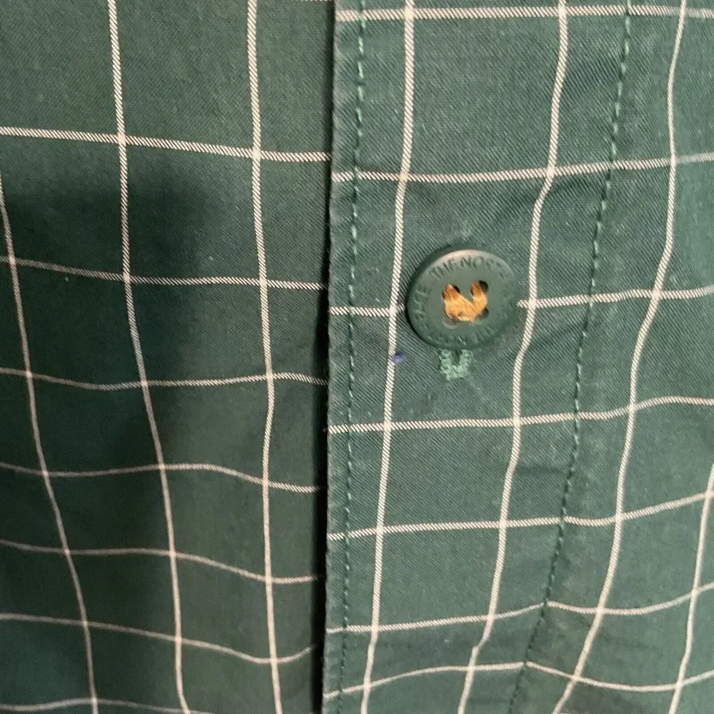 The North Face Men's Green/White‎ Check/Plaid Long Sleeve Button Up Shirt Size L